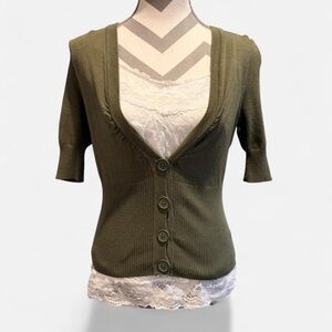 take out Olive Green Cardigan